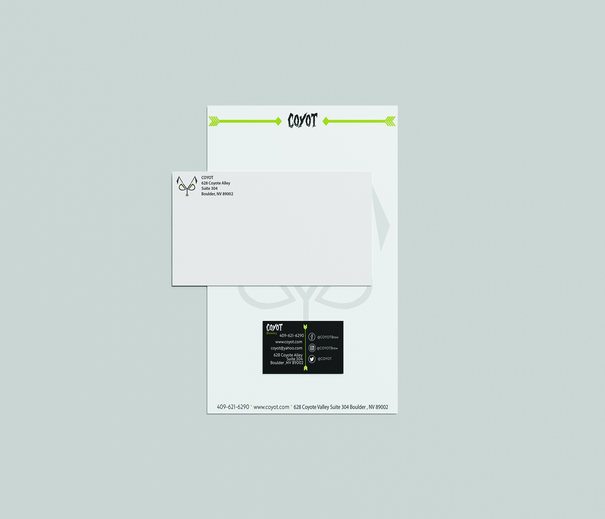 Beer brand called Coyot, this is there business package.